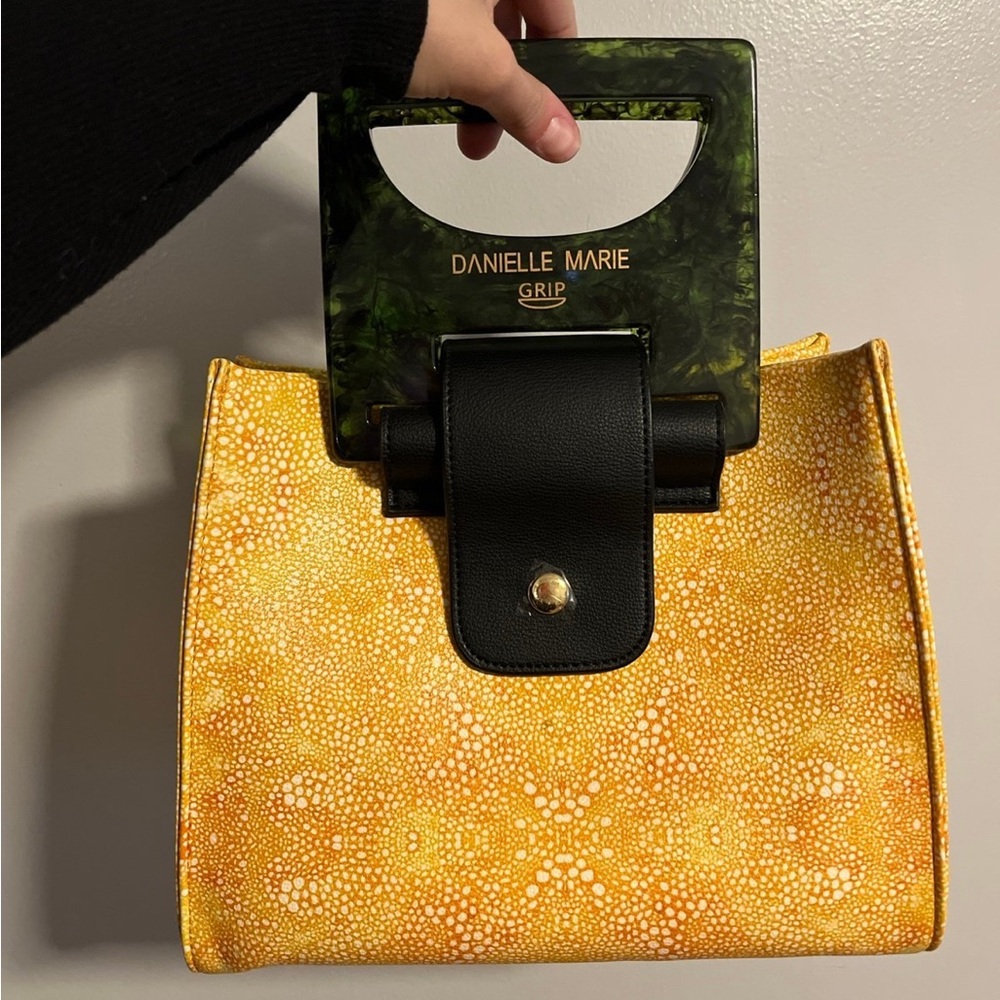Yellow Leather Handle Bag